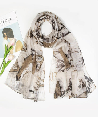 Scarf For Women Long Nature Wild Forest Animal Pattern