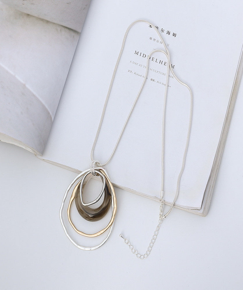 Long Sweater Necklace for Women Pendant Necklace Vintage Multi Loops