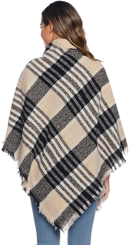 Womens Winter Blanket Scarf Plaid Shawl Ladies Wrap Warm