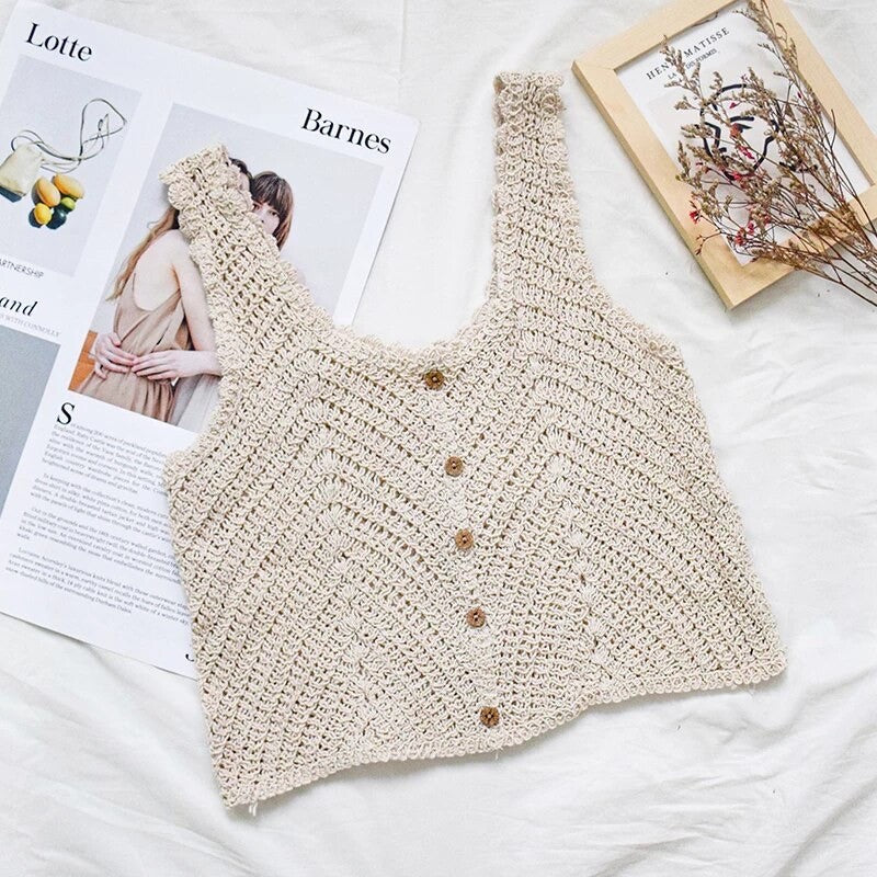 Women's Shell Ripple Lace Tank Camisole Free Crochet Pattern - CrochetKim™