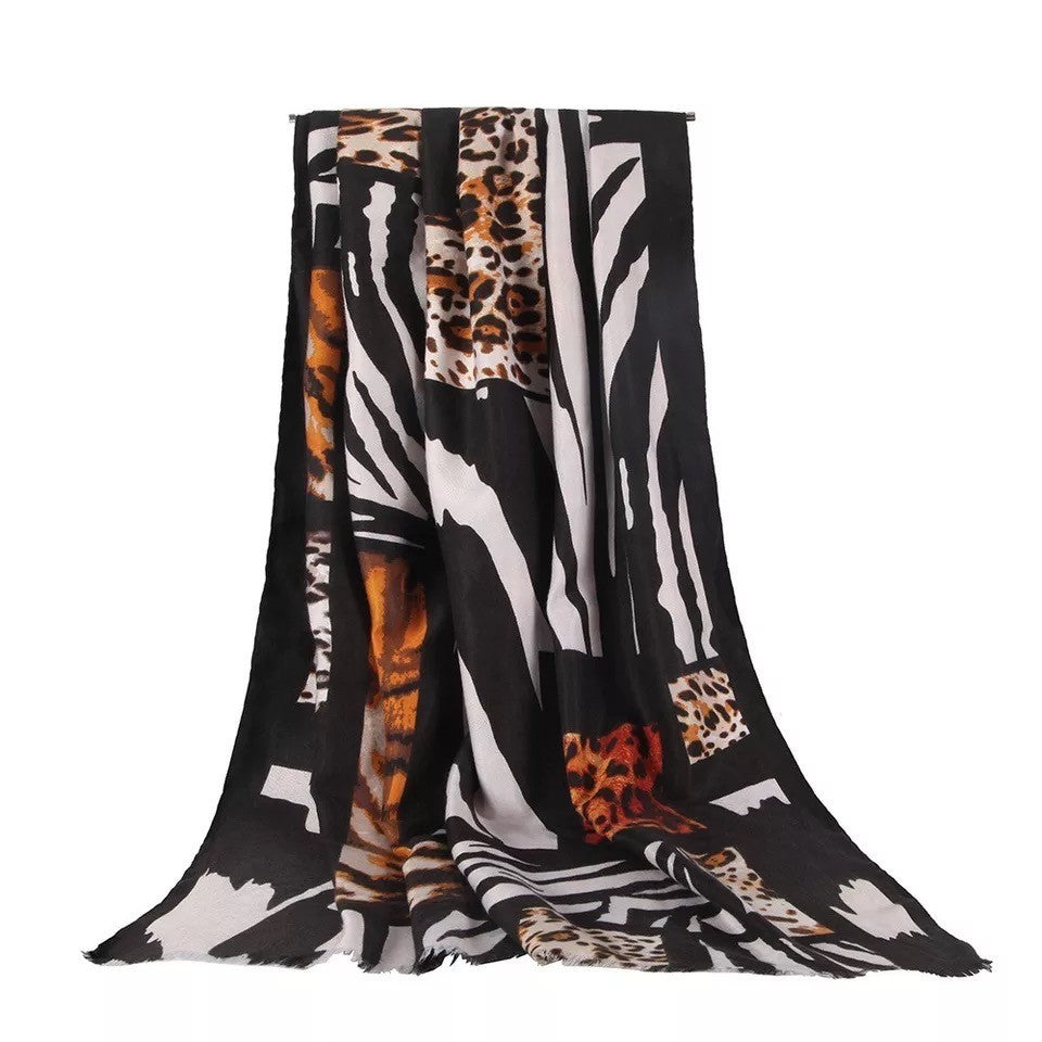 Women's Animal Pattern Scarf Long Large Animal Print Shawl Wrap