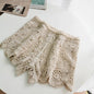 Women Summer Shorts Elastic Waist Lace Crochet Short Pants