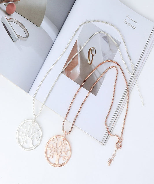 Long Sweater Necklace for Women Pendant Necklace Tree Of Life