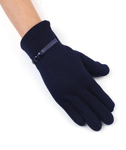 Womens Gloves with Touchscreen Fingers Fleece Lined Stretch Buttons