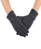 Womens Gloves with Touchscreen Fingers Fleece Lined Stretch Buttons