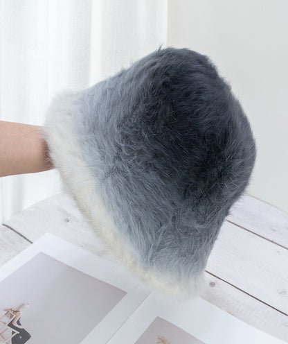 Winter Bucket Hat For Women Angora Gradient Fuzzy