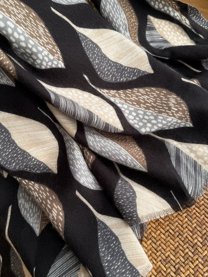 Leaf Print Shawl Lightweight