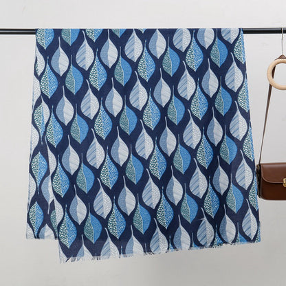 Leaf Print Shawl Lightweight