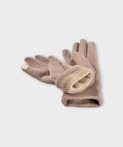 Womens Gloves with Touchscreen Fingers Fleece Lined Stretch Buttons On Cuff