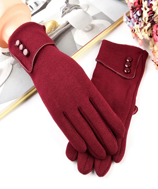 women winter glove burgundy