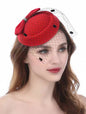 Women's Fascinator Birdcage Hat Vintage Bridal Wedding Costume Headpiece Bow Pearls