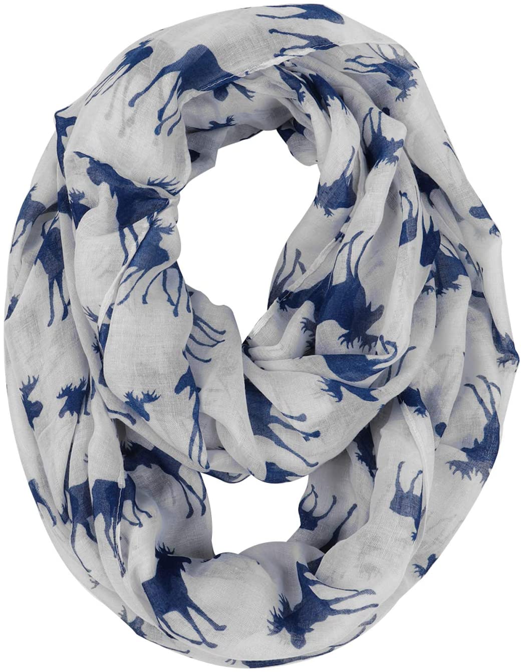 Lightweight Circle Infinity Scarves Moose Print Shawl Wrap Scarf For Women And Men