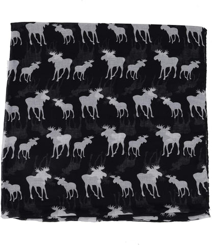 Lightweight Circle Infinity Scarves Moose Print Shawl Wrap Scarf For Women And Men