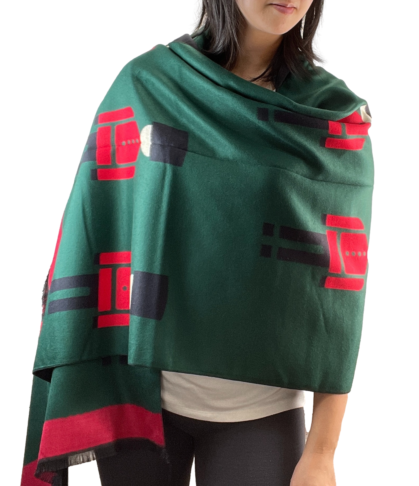 Cashmere Pashmina Wrap Shawl Stole for Women Reversible Nutcracker Print