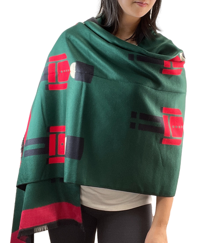 Cashmere Pashmina Wrap Shawl Stole for Women Reversible Nutcracker Print