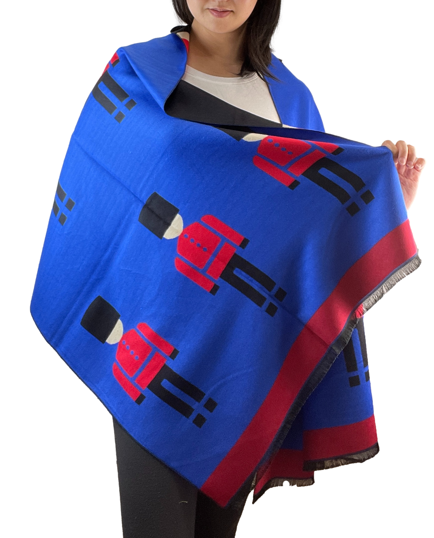 Cashmere Pashmina Wrap Shawl Stole for Women Reversible Nutcracker Print