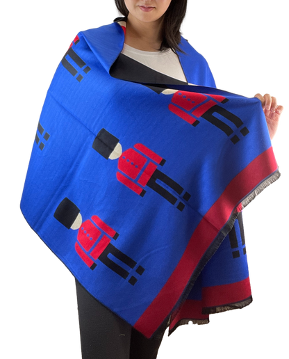 Cashmere Pashmina Wrap Shawl Stole for Women Reversible Nutcracker Print