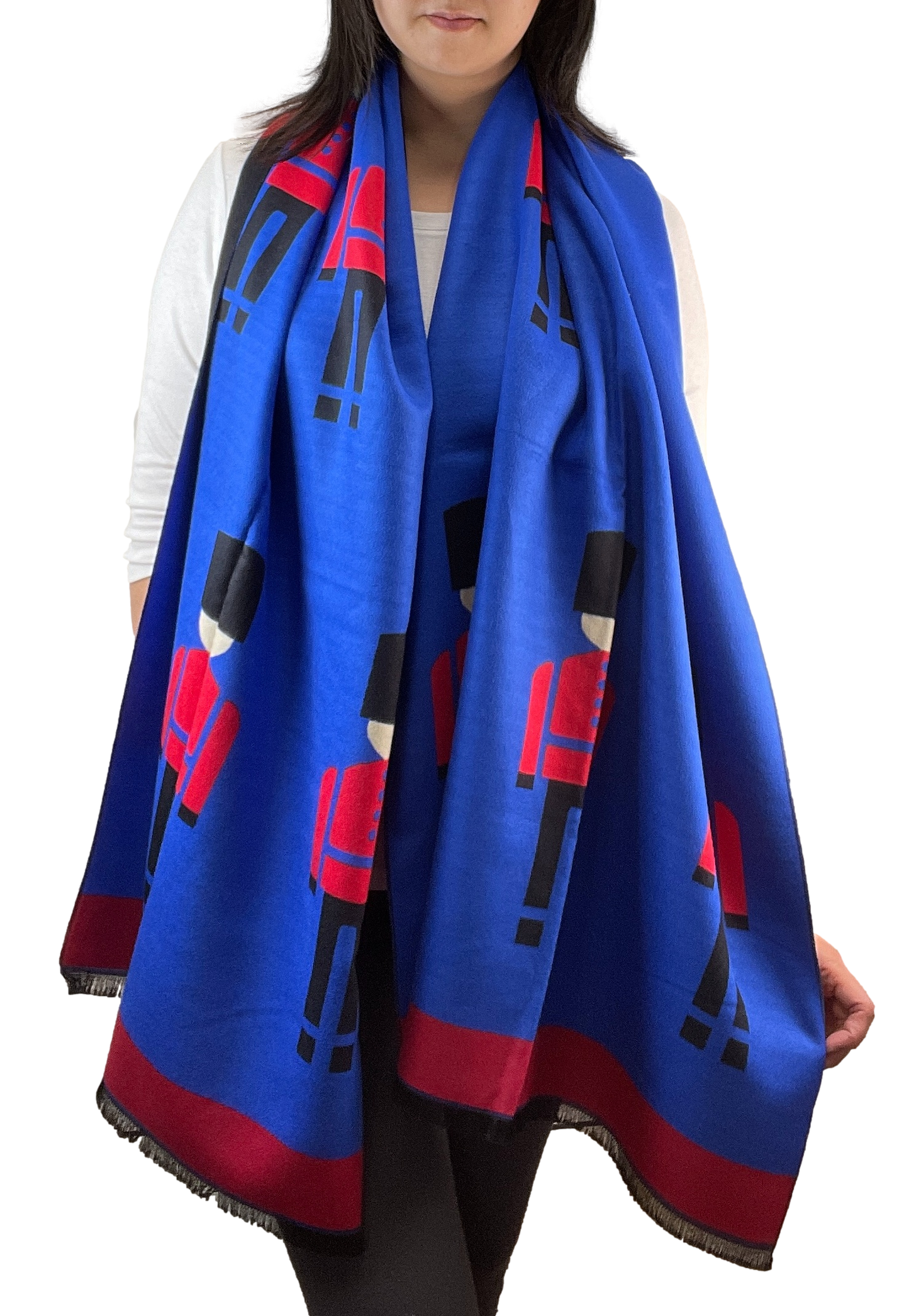 Cashmere Pashmina Wrap Shawl Stole for Women Reversible Nutcracker Print