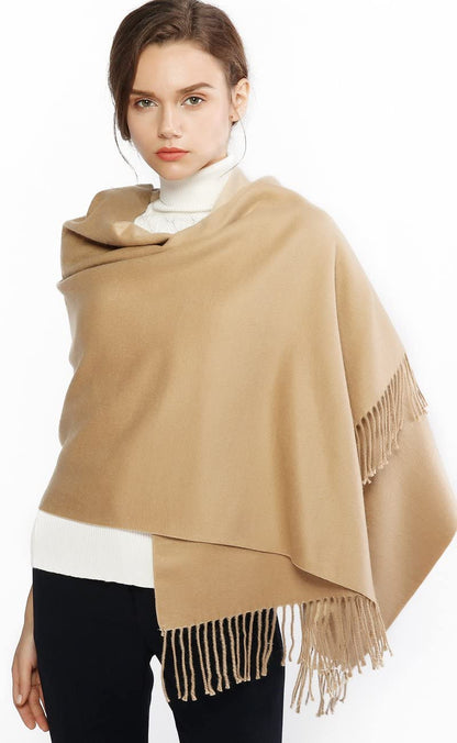 Winter Cashmere Wool Scarf Pashmina Shawl Wrap for Women