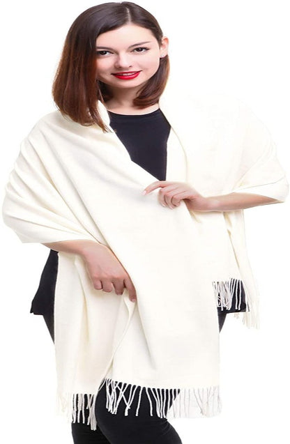 Winter Cashmere Wool Scarf Pashmina Shawl Wrap for Women