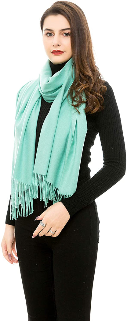 Winter Cashmere Wool Scarf Pashmina Shawl Wrap for Women