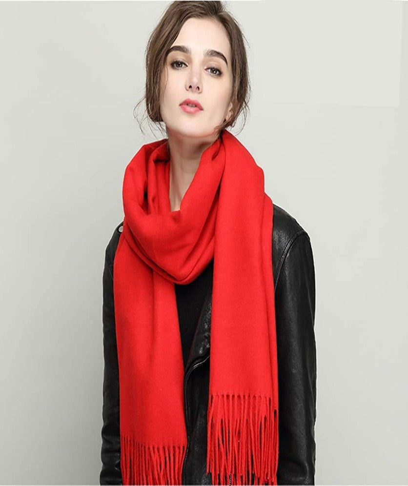 Pashmina Shawl Wraps for Women red