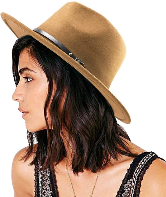 Fedora hat for women and men camel