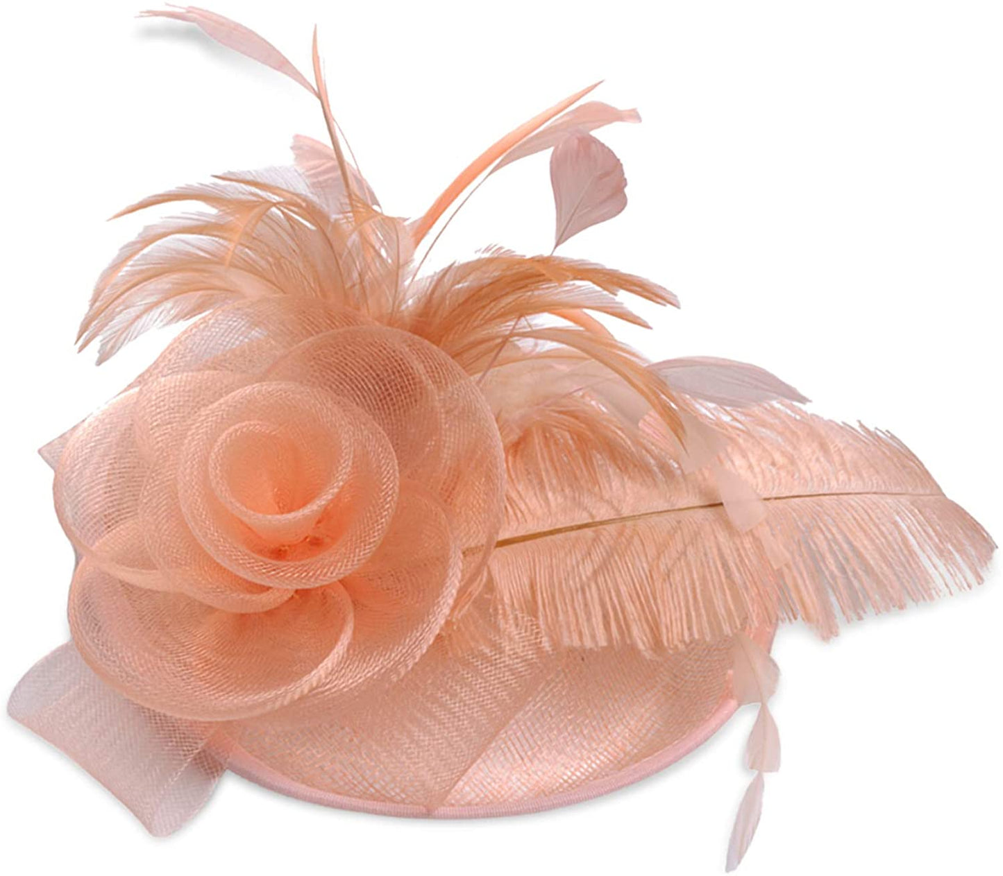 Women's Fascinator Vintage Bridal Wedding Veil Lace Feather Mesh Costume Headpiece