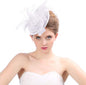 Women's Fascinator Vintage Bridal Wedding Veil Lace Feather Mesh Costume Headpiece