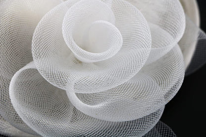 Women's Fascinator Vintage Bridal Wedding Veil Lace Feather Mesh Costume Headpiece