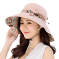 Women Wide Brim Summer Sun Hat Lightweight Foldable Beach Sun Hat for Ladies Travel Roll up Reversible Floral
