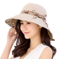 Women Wide Brim Summer Sun Hat Lightweight Foldable Beach Sun Hat for Ladies Travel Roll up Reversible Floral