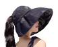 Women Wide Brim Summer Sun Hat Lightweight Foldable Beach Sun Hat for Ladies Travel Roll up Ponytail Visor Butterfly