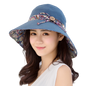 Women Wide Brim Summer Sun Hat Lightweight Foldable Beach Sun Hat for Ladies Travel Roll up Reversible Floral