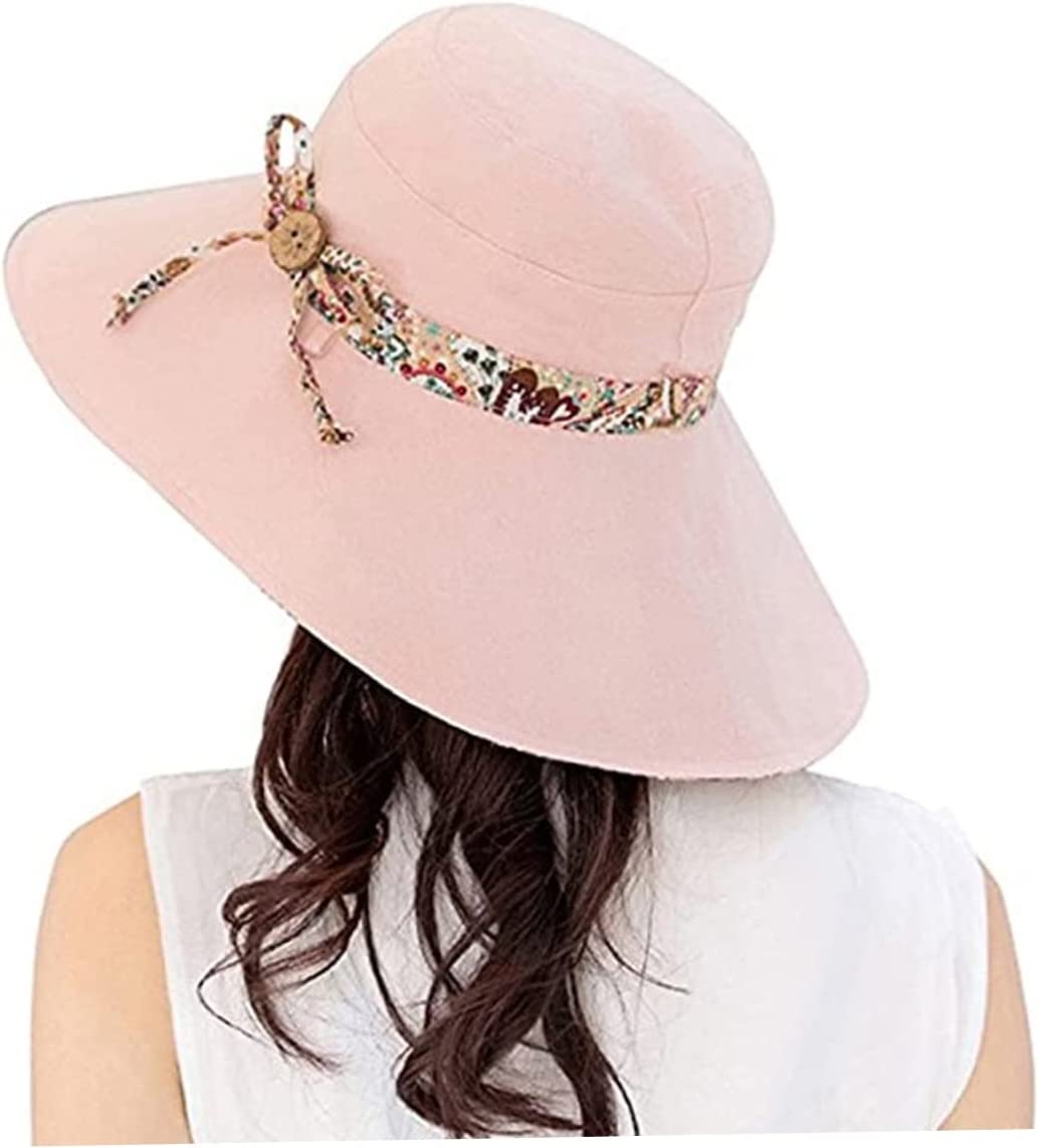 Women Wide Brim Summer Sun Hat Lightweight Foldable Beach Sun Hat for Ladies Travel Roll up Reversible Floral