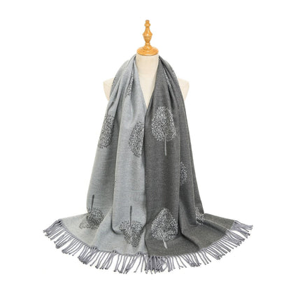 Cashmere Pashmina Shawls, Winter Reversible Blanket Scarves For Women Tree of Life