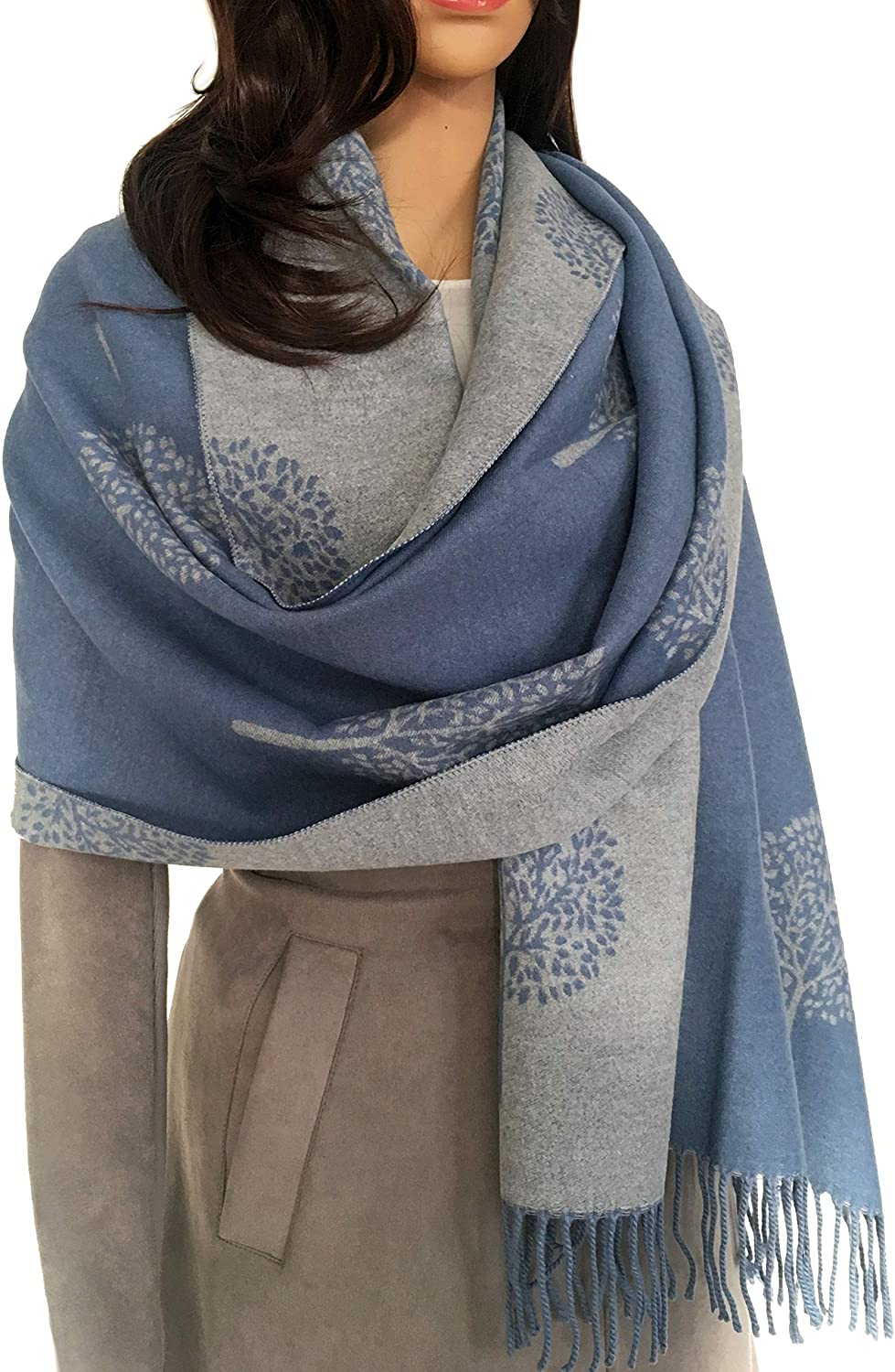 Cashmere Pashmina Shawls, Winter Reversible Blanket Scarves For Women Tree of Life